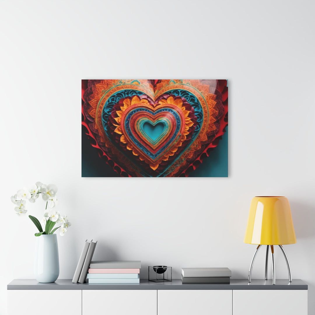 Intricate Layered Heart - Acrylic Prints (French Cleat Hanging) - Home Decor - g(0D·IO) - 24" x 36" (Vertical) - 0.25'' -