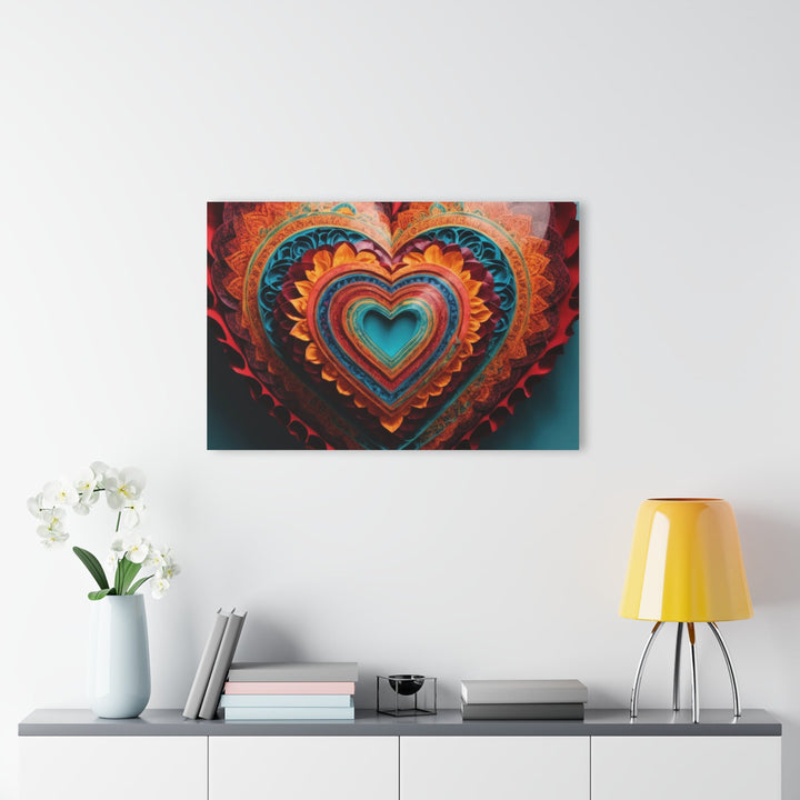 Intricate Layered Heart - Acrylic Prints (French Cleat Hanging) - Home Decor - g(0D·IO) - 24" x 36" (Vertical) - 0.25'' -