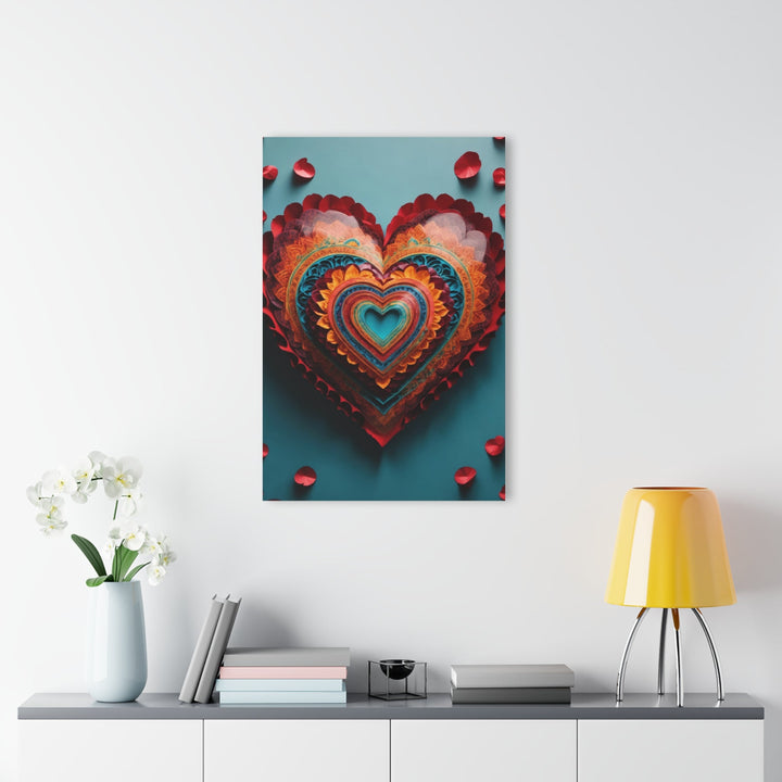 Intricate Layered Heart - Acrylic Prints (French Cleat Hanging) - Home Decor - g(0D·IO) - 24" x 36" (Vertical) - 0.25'' -