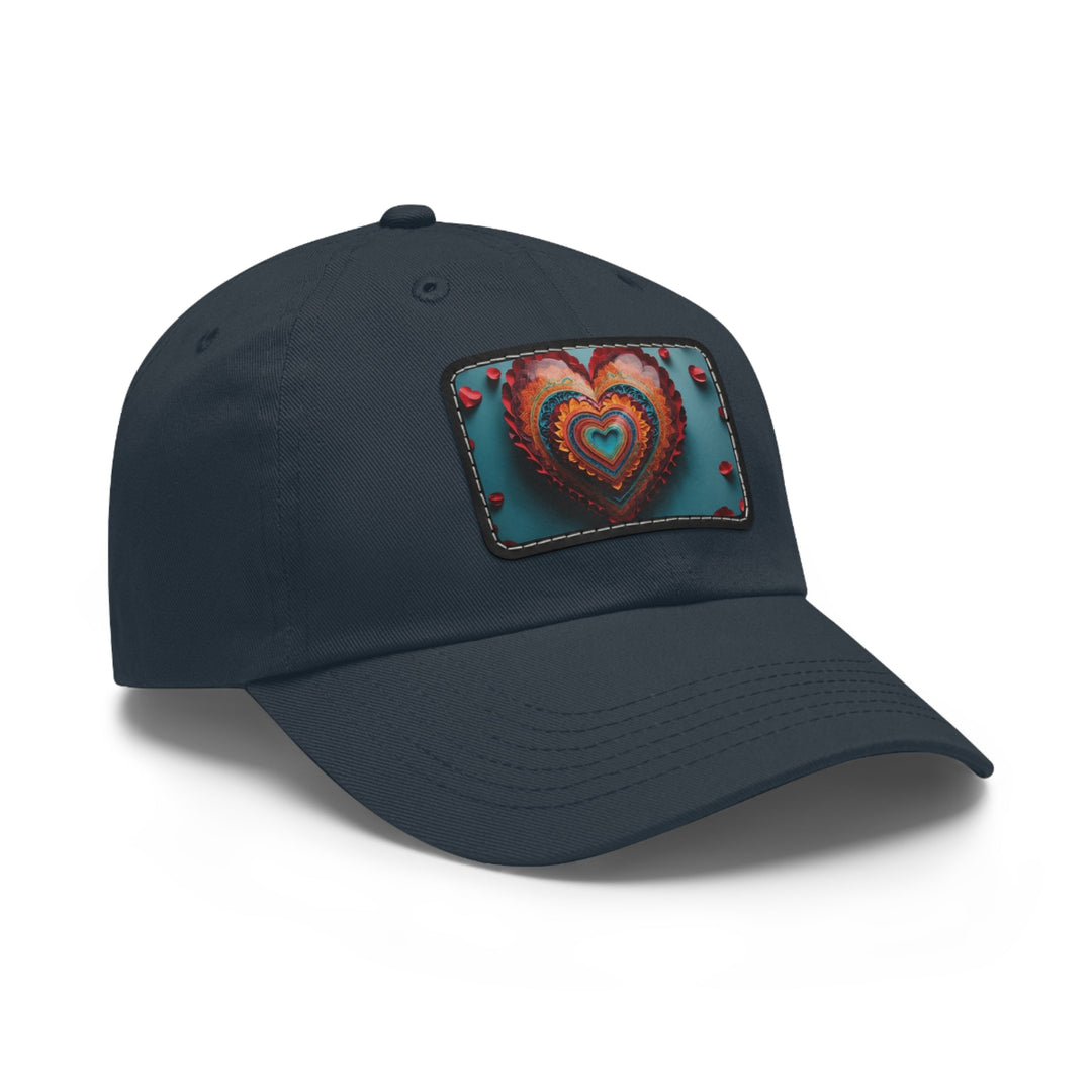 Intricate Layered Heart - Dad Hat - Hats - g(0D·IO) - White / Black patch - Rectangle - One size