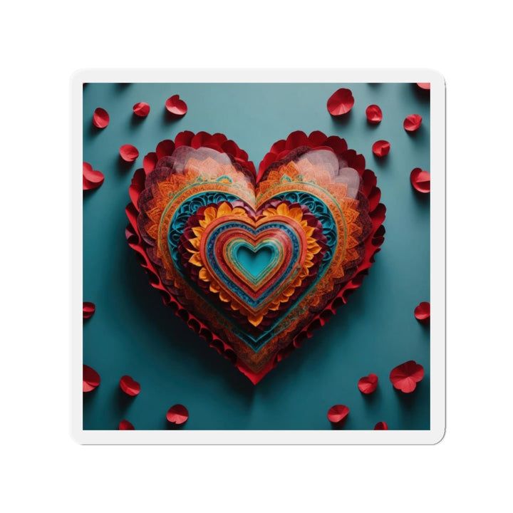 Intricate Layered Heart - Die-cut Magnet - Home Decor - g(0D·IO) - 5" x 5" - Die-Cut - 1 pc