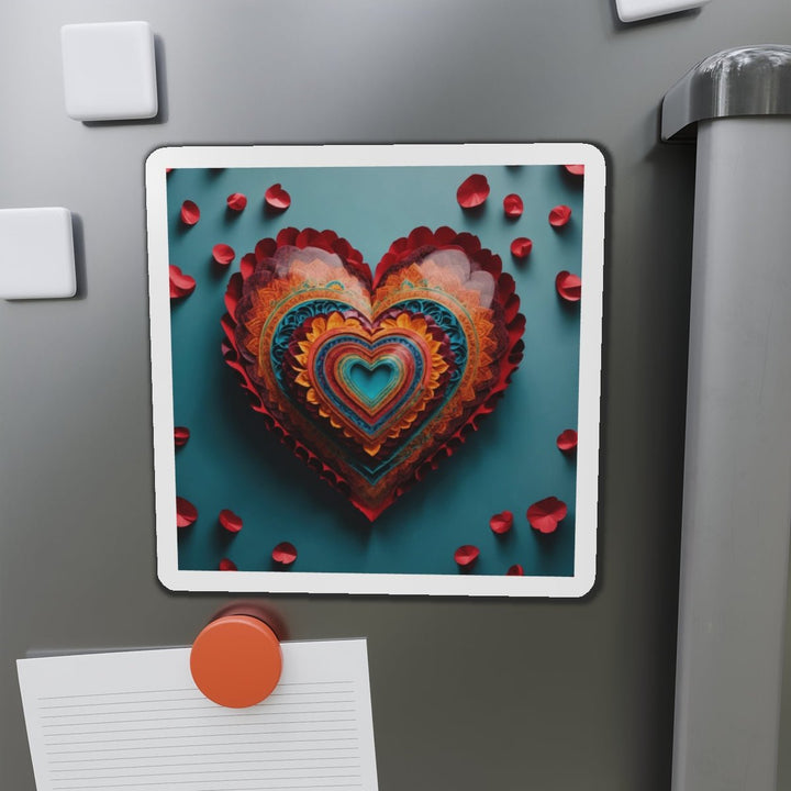 Intricate Layered Heart - Die-cut Magnet - Home Decor - g(0D·IO) - 6 × 6" - Die-Cut - 1 pc