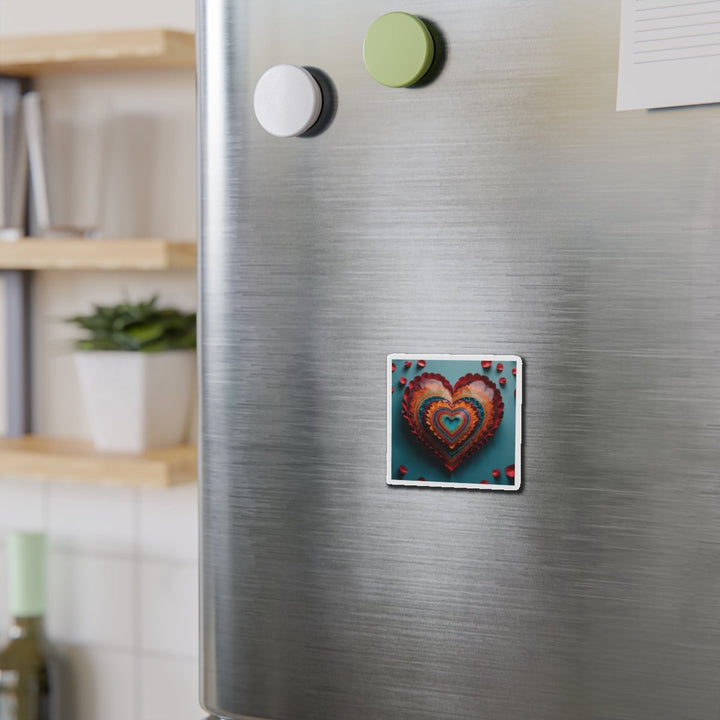 Intricate Layered Heart - Die-cut Magnet - Home Decor - g(0D·IO) - 6 × 6" - Die-Cut - 1 pc