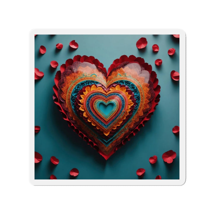 Intricate Layered Heart - Die-cut Magnet - Home Decor - g(0D·IO) - 6 × 6" - Die-Cut - 1 pc