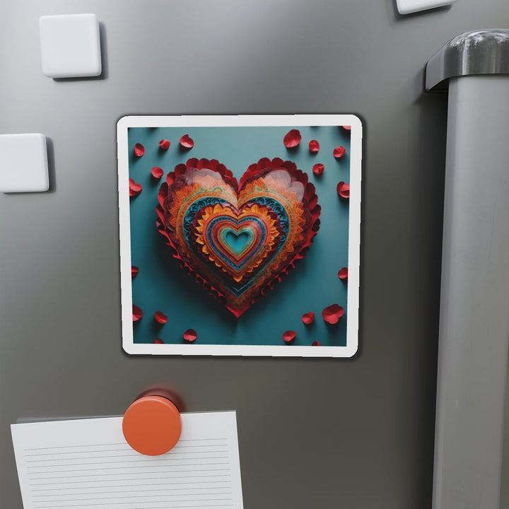 Intricate Layered Heart - Die-cut Magnet - Home Decor - g(0D·IO) - 6 × 6" - Die-Cut - 1 pc