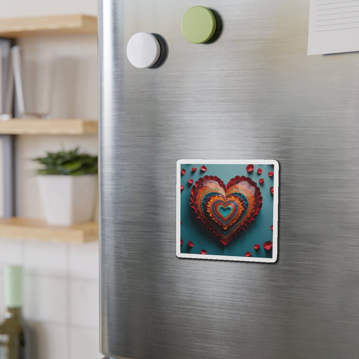 Intricate Layered Heart - Die-cut Magnet - Home Decor - g(0D·IO) - 6 × 6" - Die-Cut - 1 pc