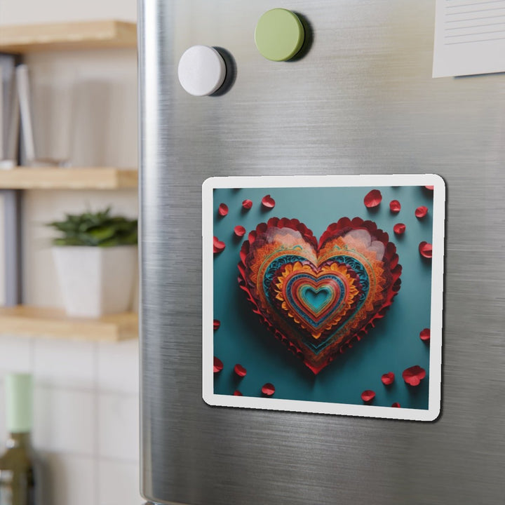 Intricate Layered Heart - Die-cut Magnet - Home Decor - g(0D·IO) - 6 × 6" - Die-Cut - 1 pc