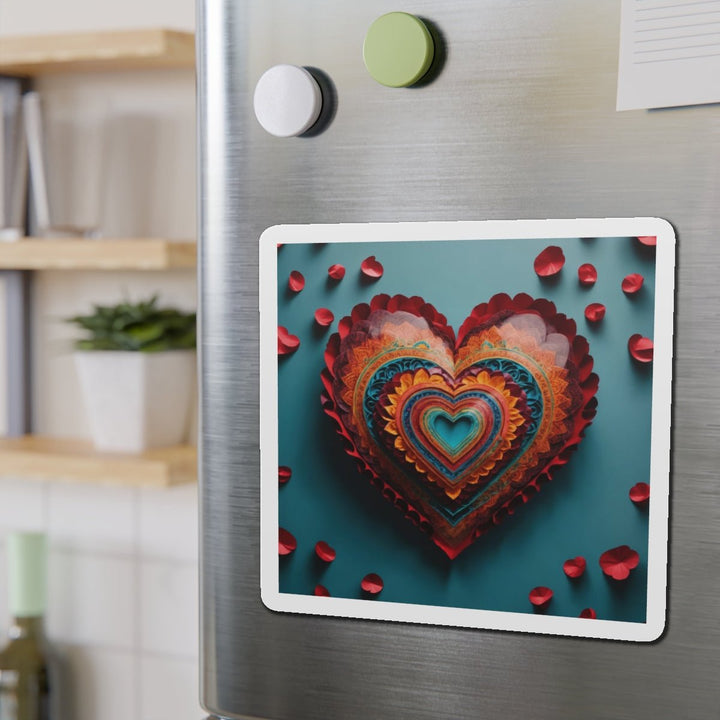 Intricate Layered Heart - Die-cut Magnet - Home Decor - g(0D·IO) - 6 × 6" - Die-Cut - 1 pc