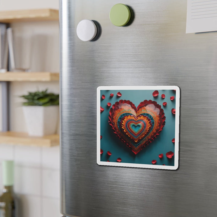 Intricate Layered Heart - Die-cut Magnet - Home Decor - g(0D·IO) - 6 × 6" - Die-Cut - 1 pc