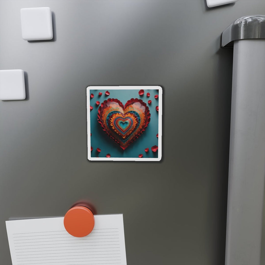 Intricate Layered Heart - Die-cut Magnet - Home Decor - g(0D·IO) - 6 × 6" - Die-Cut - 1 pc