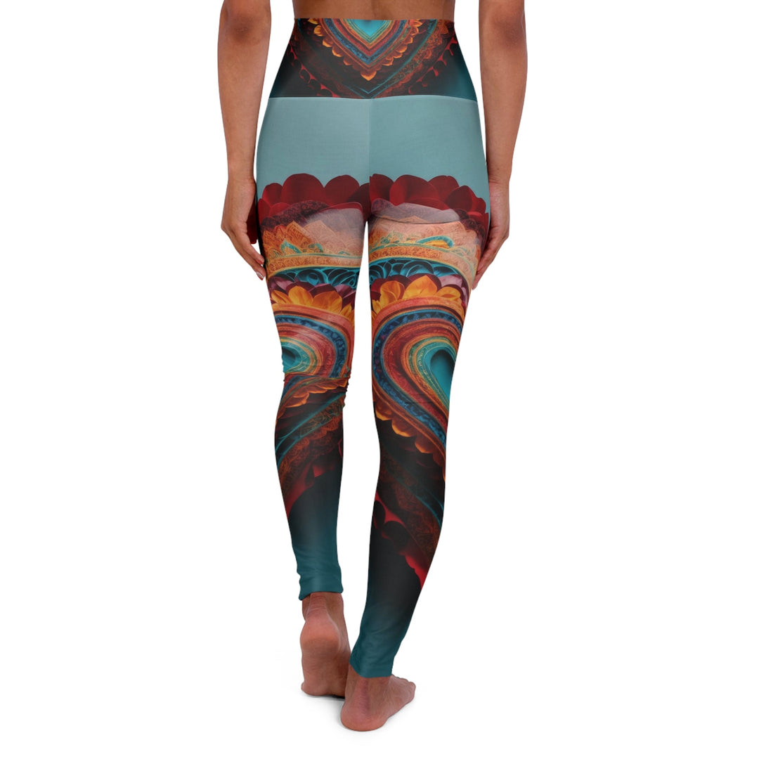 Intricate Layered Heart - High Waisted AOP Yoga Leggings - All Over Prints - g(0D·IO) - XS - -