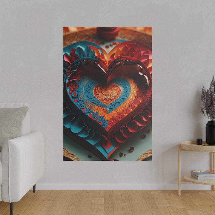 Intricate Layered Heart - Matte Canvas - Canvas - g(0D·IO) - 32" x 32" (Square) - 0.75'' -