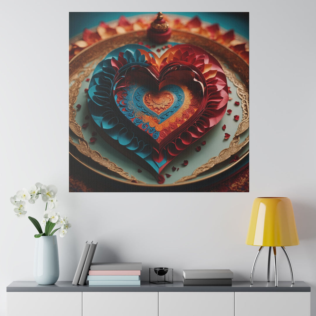 Intricate Layered Heart - Matte Canvas - Canvas - g(0D·IO) - 32" x 32" (Square) - 0.75'' -