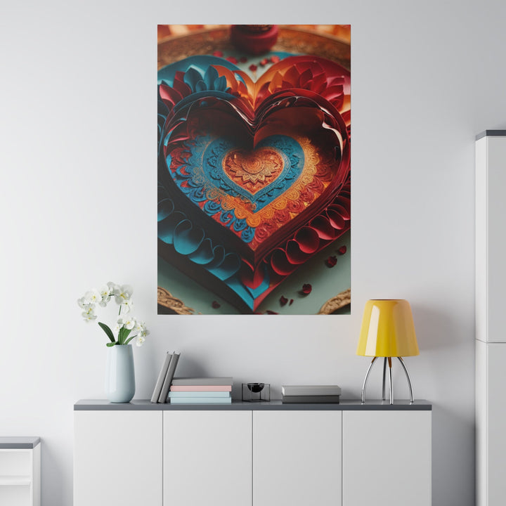 Intricate Layered Heart - Matte Canvas - Canvas - g(0D·IO) - 32" x 32" (Square) - 0.75'' -