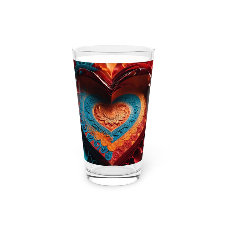 Intricate Layered Heart - Pint Glass - Mug - g(0D·IO) - 16oz - -