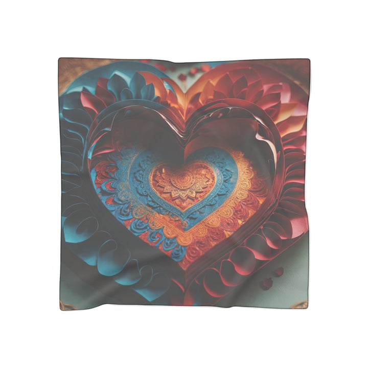 Intricate Layered Heart - Poly Scarf - Accessories - g(0D·IO) - Poly chiffon - 25" × 25" -