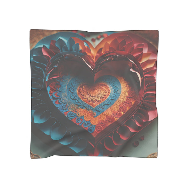 Intricate Layered Heart - Poly Scarf - Accessories - g(0D·IO) - Poly chiffon - 50" × 50" -