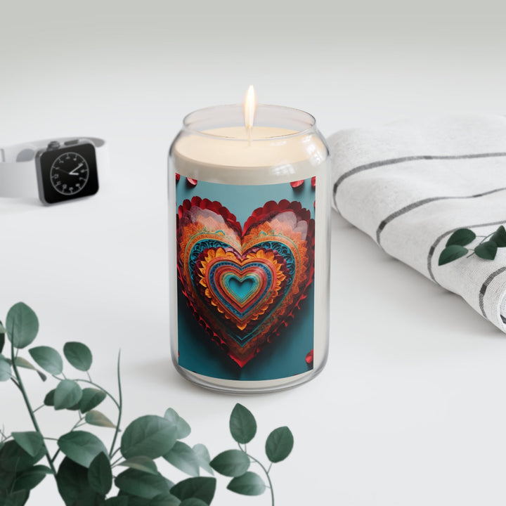 Intricate Layered Heart - Scented Candle - Home Decor - g(0D·IO) - Vanilla Bean - 13.75oz -