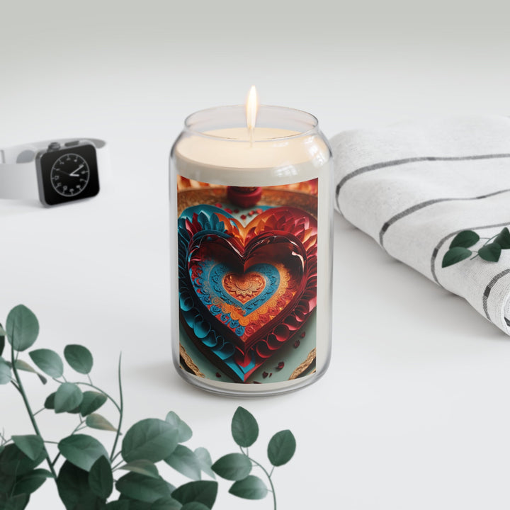 Intricate Layered Heart - Scented Candle - Home Decor - g(0D·IO) - Vanilla Bean - 13.75oz -