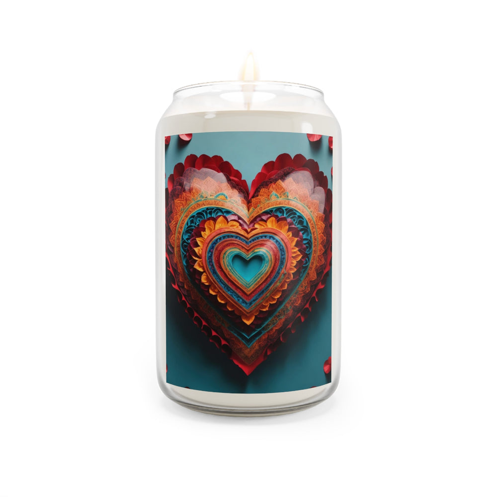 Intricate Layered Heart - Scented Candle - Home Decor - g(0D·IO) - Sea Breeze - 13.75oz -