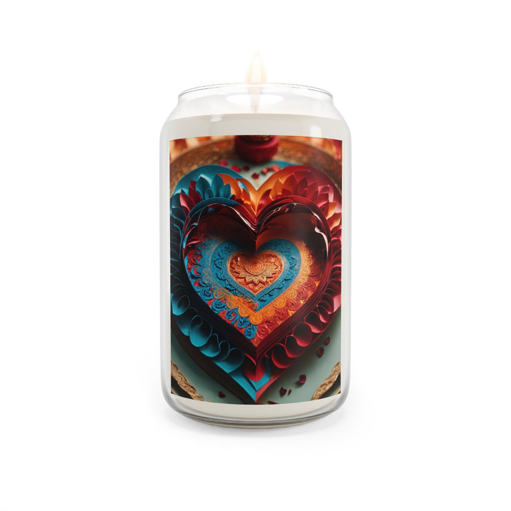 Intricate Layered Heart - Scented Candle - Home Decor - g(0D·IO) - Sea Breeze - 13.75oz -