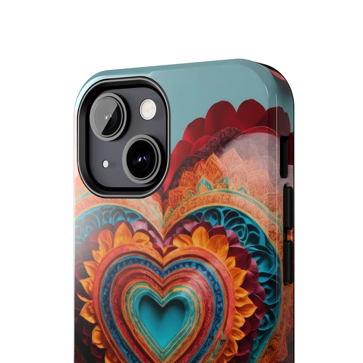 Intricate Layered Heart - Tough Phone Case - Phone Case - g(0D·IO) - iPhone 13 Mini - -