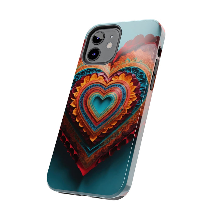 Intricate Layered Heart - Tough Phone Case - Phone Case - g(0D·IO) - iPhone 13 Mini - -