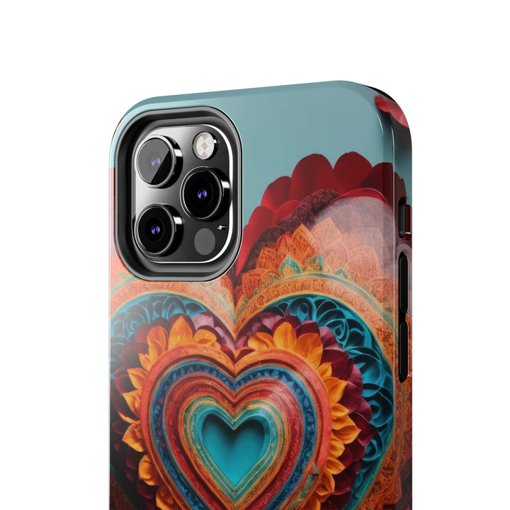 Intricate Layered Heart - Tough Phone Case - Phone Case - g(0D·IO) - iPhone 13 Mini - -