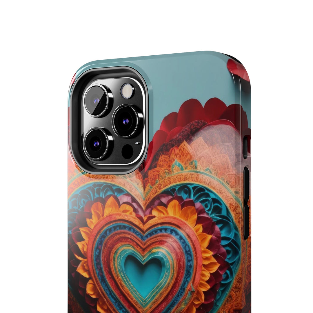 Intricate Layered Heart - Tough Phone Case - Phone Case - g(0D·IO) - iPhone 13 Mini - -