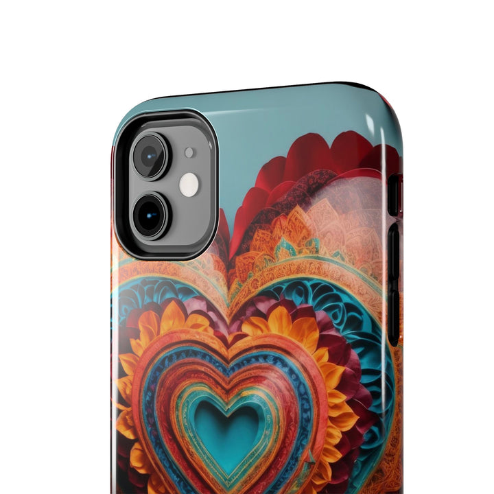 Intricate Layered Heart - Tough Phone Case - Phone Case - g(0D·IO) - iPhone 13 Mini - -