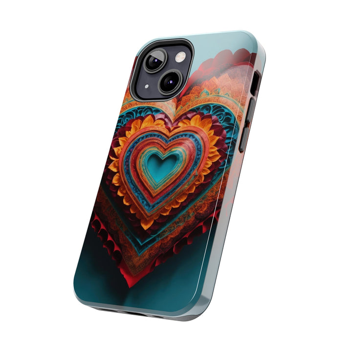 Intricate Layered Heart - Tough Phone Case - Phone Case - g(0D·IO) - iPhone 13 Mini - -