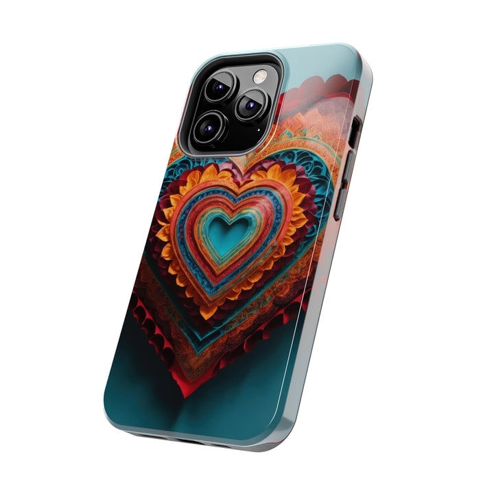 Intricate Layered Heart - Tough Phone Case - Phone Case - g(0D·IO) - iPhone 13 Mini - -