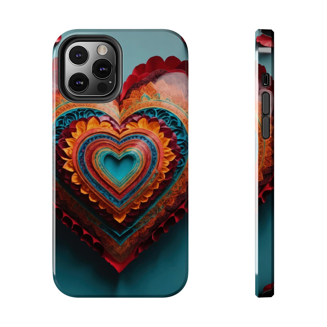 Intricate Layered Heart - Tough Phone Case - Phone Case - g(0D·IO) - iPhone 12 Pro - -