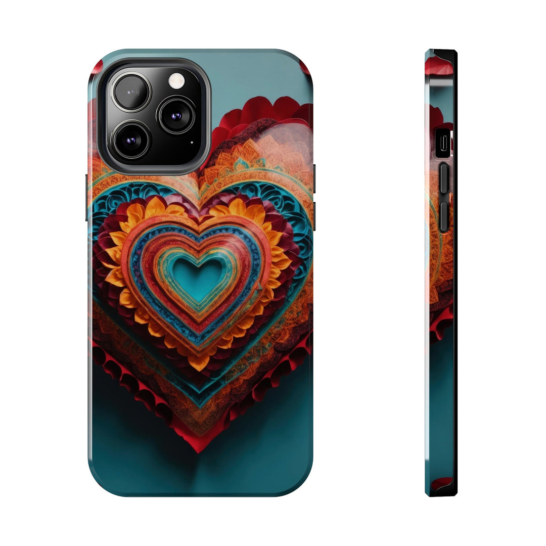 Intricate Layered Heart - Tough Phone Case - Phone Case - g(0D·IO) - iPhone 13 Pro Max - -