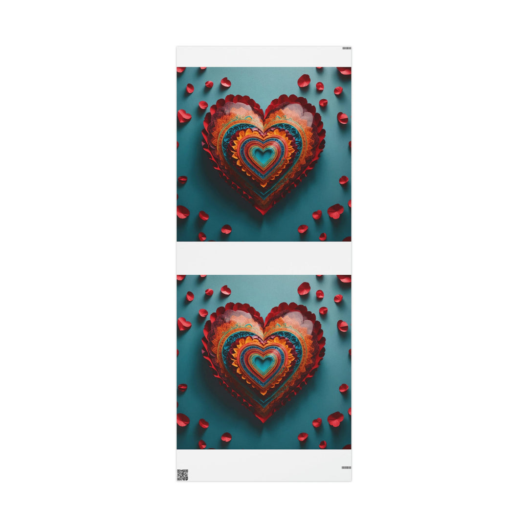 Intricate Layered Heart - Wrapping Paper - Home Decor - g(0D·IO) - 30'' x 72'' - Matte -