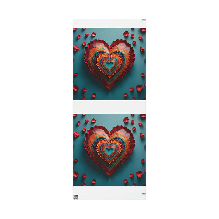 Intricate Layered Heart - Wrapping Paper - Home Decor - g(0D·IO) - 30'' x 72'' - Matte -
