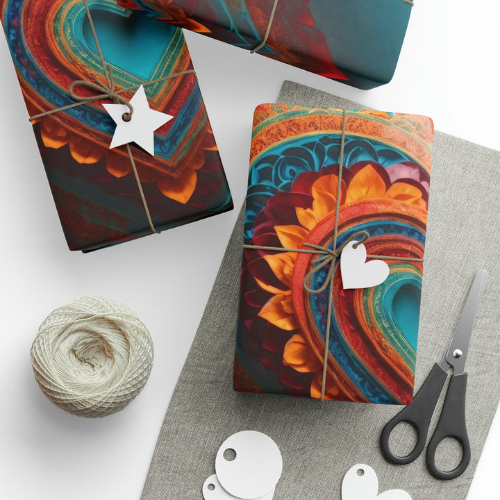 Intricate Layered Heart - Wrapping Paper - Home Decor - g(0D·IO) - 30'' x 72'' - Matte -