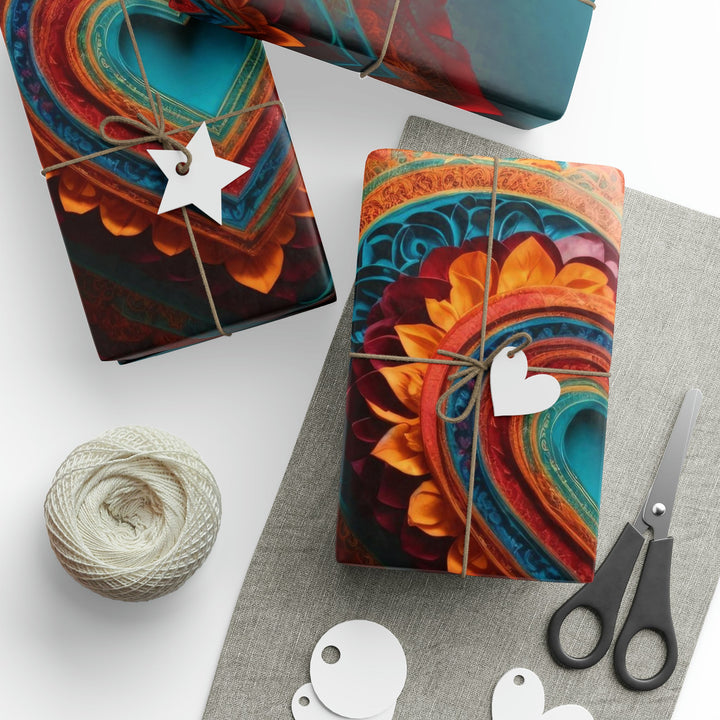 Intricate Layered Heart - Wrapping Paper - Home Decor - g(0D·IO) - 30'' x 72'' - Matte -
