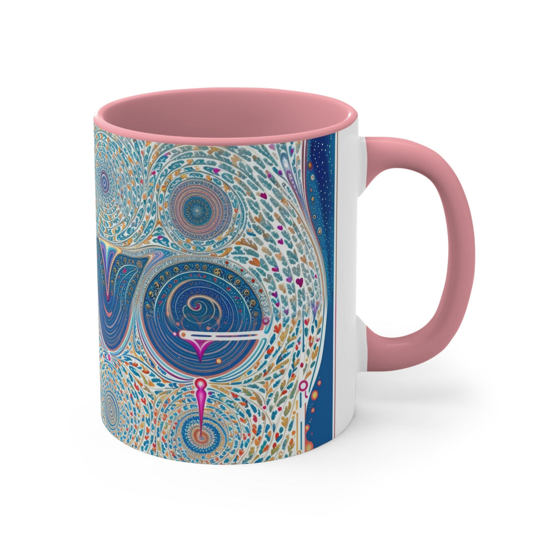 Intricate Love Mandala - Accent Coffee Mug - Mug - g(0D·IO) - Pink - 11oz -