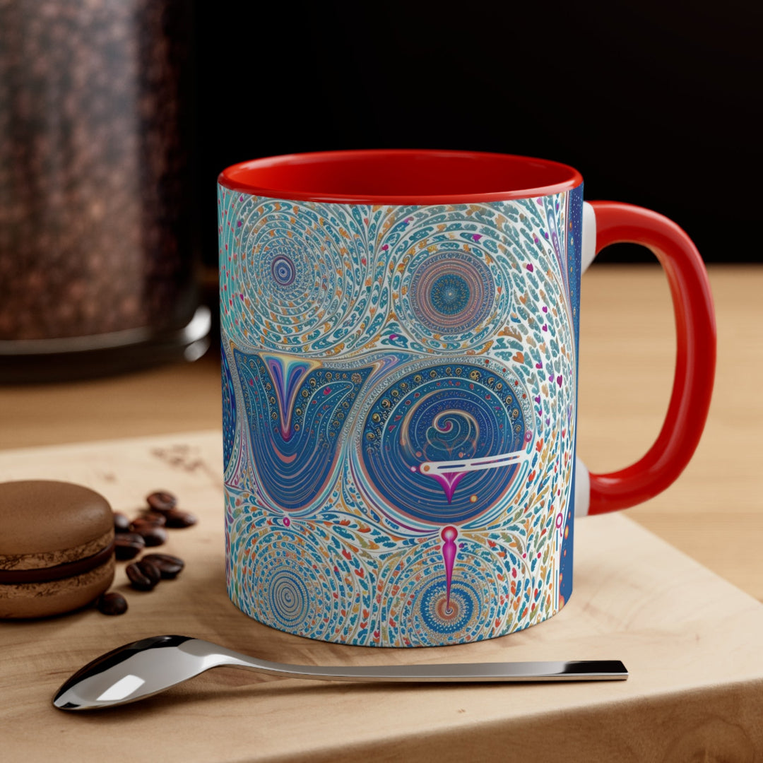 Intricate Love Mandala - Accent Coffee Mug - Mug - g(0D·IO) - Pink - 11oz -