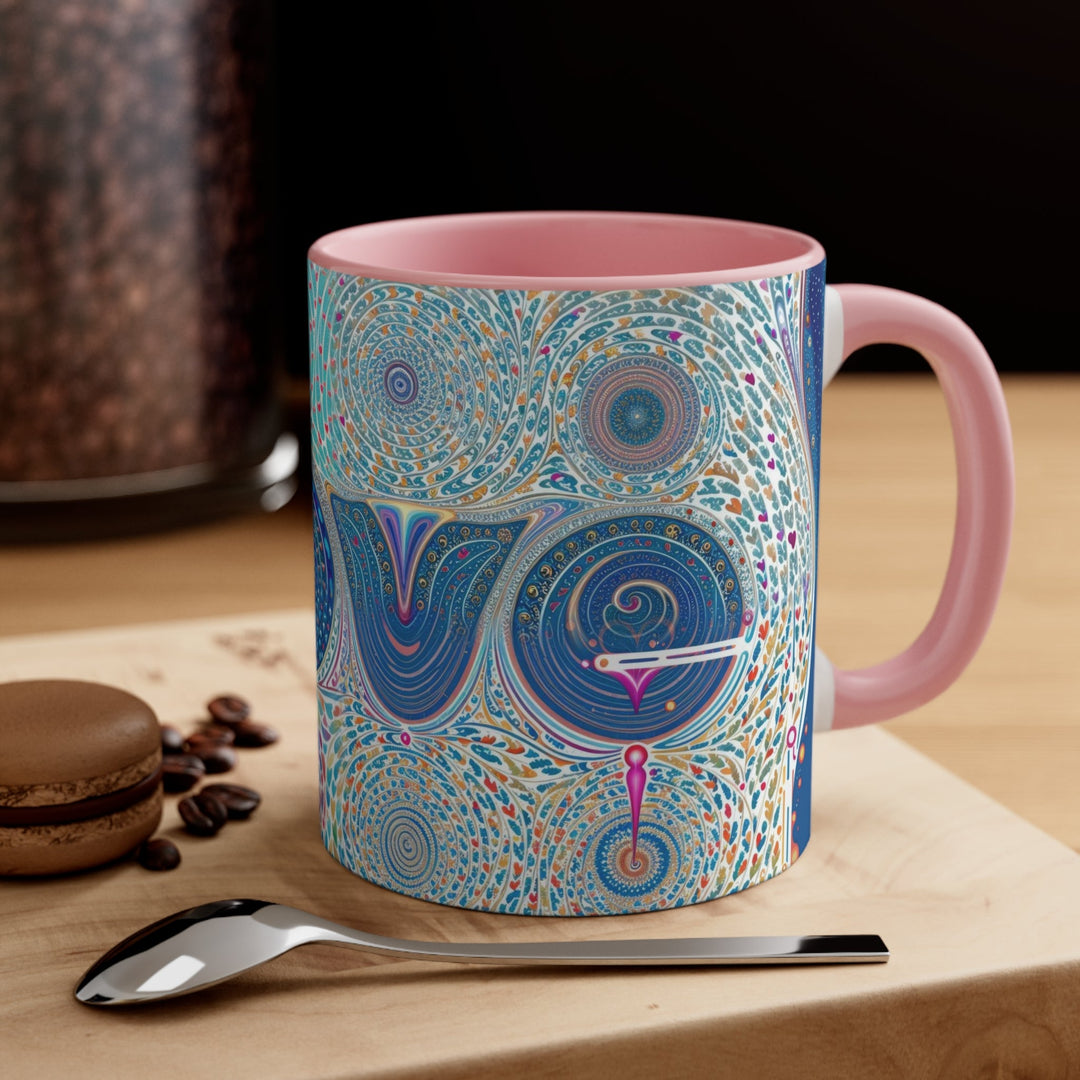 Intricate Love Mandala - Accent Coffee Mug - Mug - g(0D·IO) - Pink - 11oz -