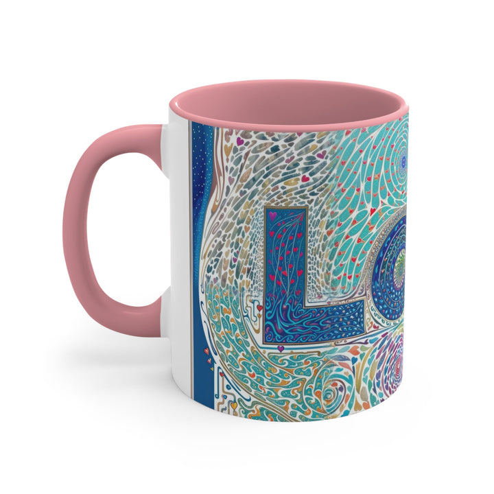 Intricate Love Mandala - Accent Coffee Mug - Mug - g(0D·IO) - Pink - 11oz -