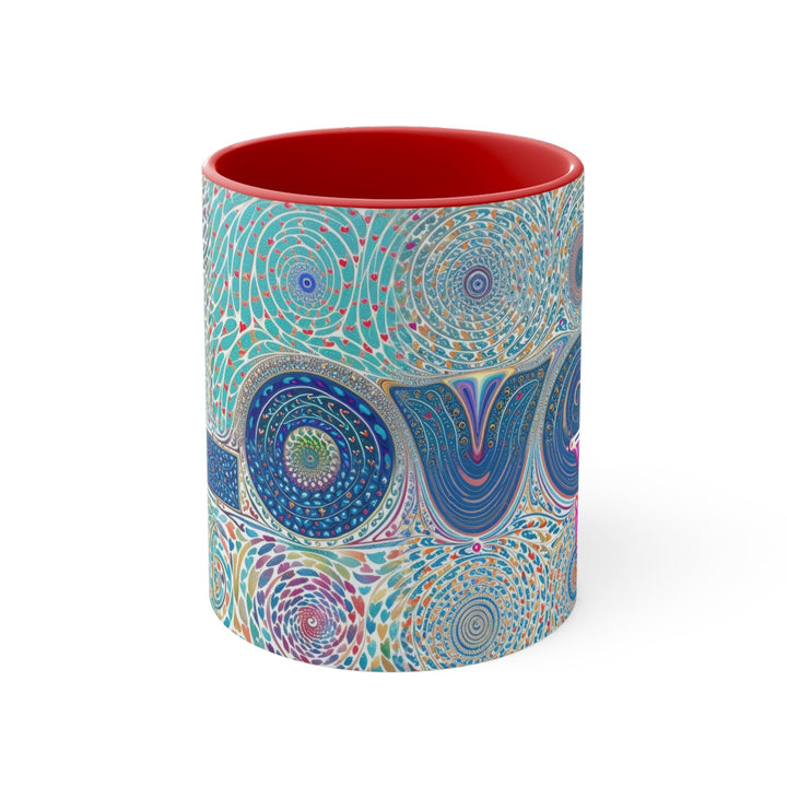 Intricate Love Mandala - Accent Coffee Mug - Mug - g(0D·IO) - Red - 11oz -