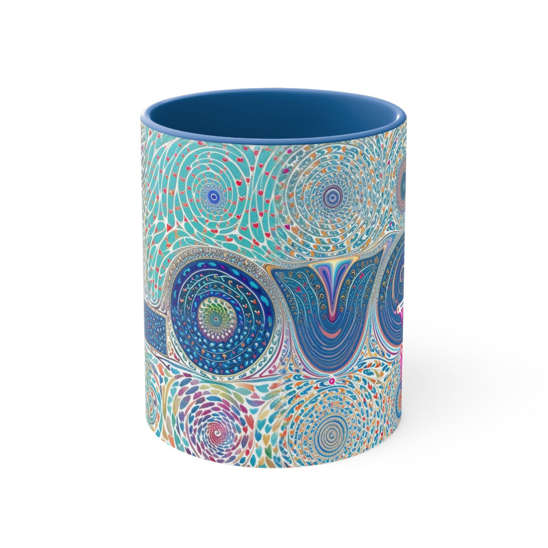 Intricate Love Mandala - Accent Coffee Mug - Mug - g(0D·IO) - Blue - 11oz -