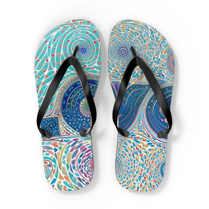 Intricate Love Mandala - Flip Flops - Shoes - g(0D·IO) - XL - Black sole -