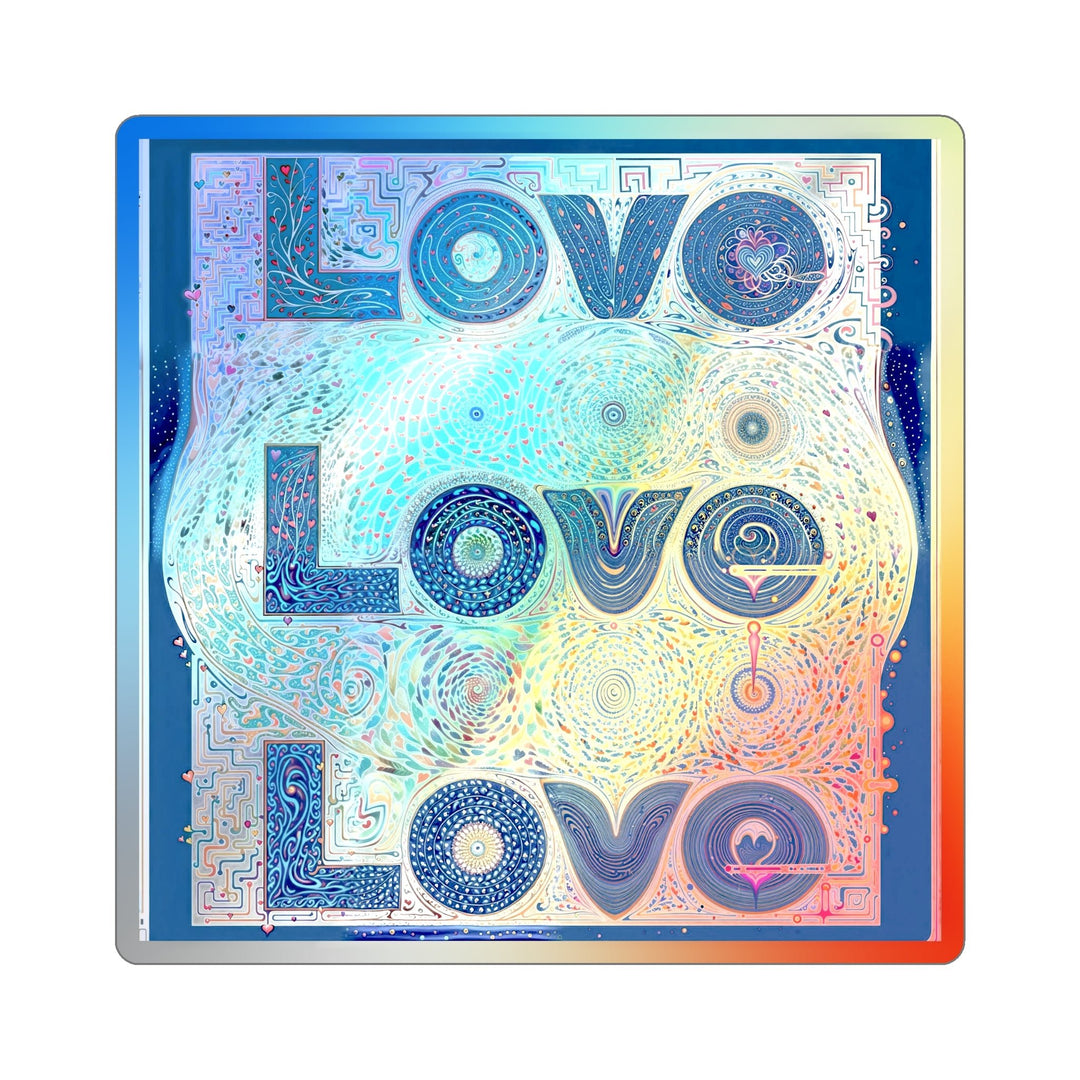 Intricate Love Mandala - Holographic Die-Cut Sticker - Paper products - g(0D·IO) - 4" × 4" - Die-Cut - Holographic