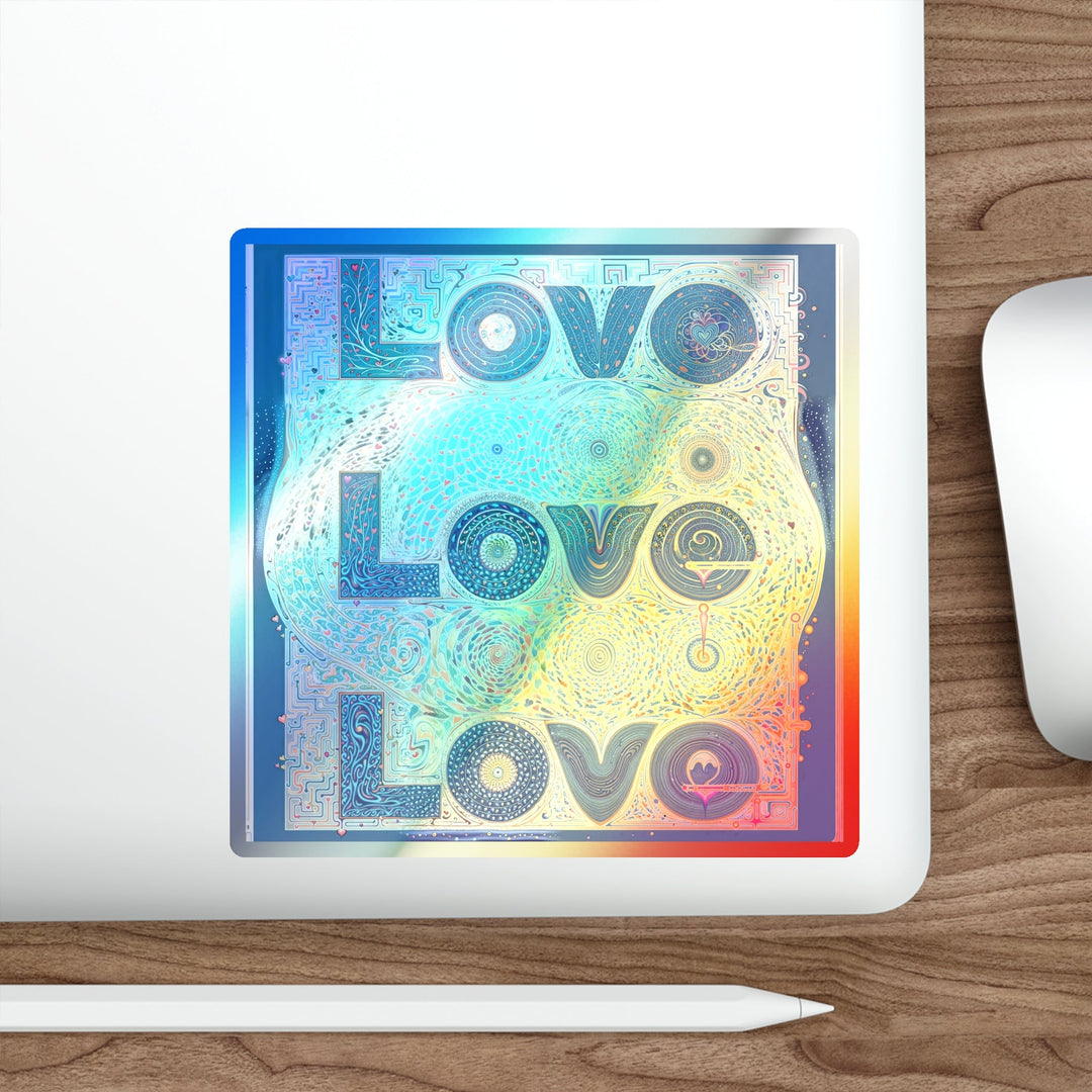 Intricate Love Mandala - Holographic Die-Cut Sticker - Paper products - g(0D·IO) - 5" × 5" - Die-Cut - Holographic