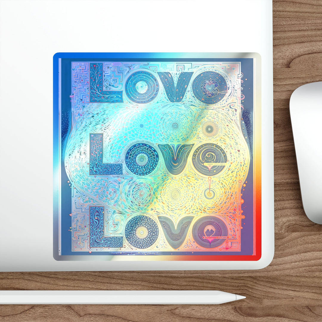 Intricate Love Mandala - Holographic Die-Cut Sticker - Paper products - g(0D·IO) - 5" × 5" - Die-Cut - Holographic