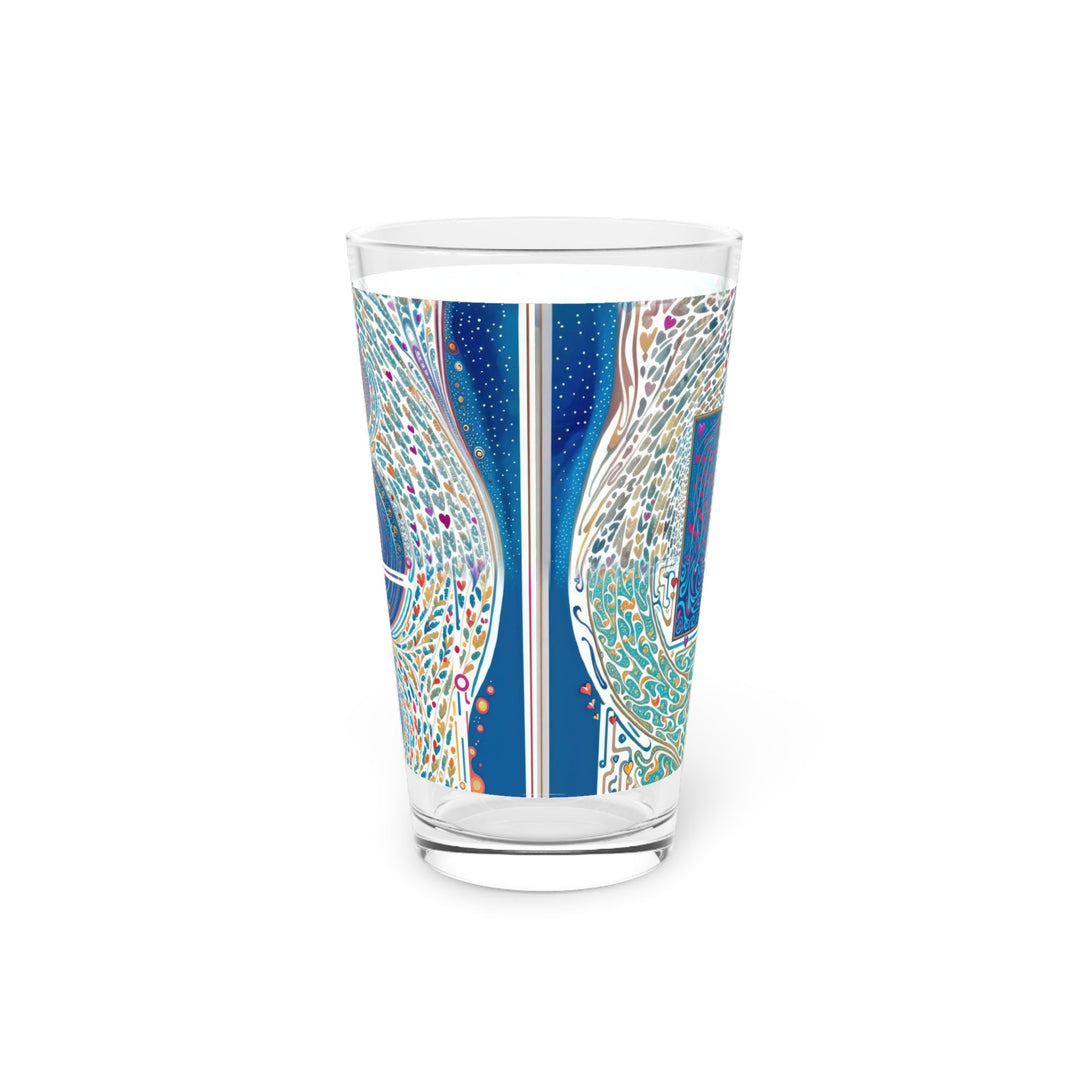 Intricate Love Mandala - Pint Glass - Mug - g(0D·IO) - 16oz - -