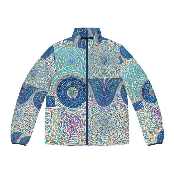 Intricate Love Mandala - Puffer Jacket - All Over Prints - g(0D·IO) - S - Dark blue zipper -